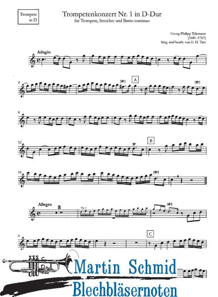 Product image 3 of the product “Konzert Nr.1 D-Dur (Trp.2Violinen.Bc.) (Edward Tarr Collection) ”