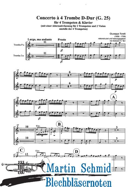 Product image 3 of the product “Concerto á 4 Trombe D-Dur (G.25) (Edward Tarr Collection) ”