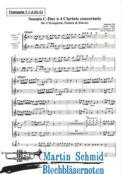 Artikelbild 3 des Artikels “Sonata C-Dur à 4 Clarinis concertatis (4Trompeten.Pauken.Klavier) (Edward Tarr Collection) “