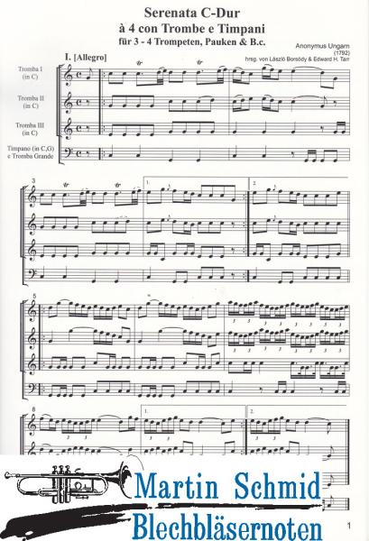Product image 3 of the product “Serenata à 4 con Trombe e Timpani (3/6 Trompeten.Pauken oder Tromba grande.Basso continuo/Orgel ad lib.) (Edward Tarr Collection) ”