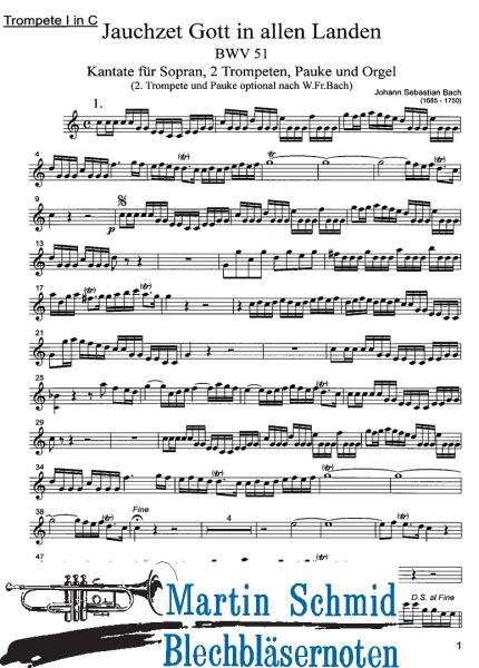 Artikelbild 3 des Artikels “Jauchzet Gott in allen Landen (Sopran.Trp.Orgel - 2 Trp. und Pauke ad lib) “