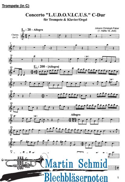 Artikelbild 3 des Artikels “Concerto L.U.D.O.V.I.C.U.S. C-Dur (Trompete.Klavier/Cembalo) “
