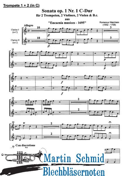 Artikelbild 3 des Artikels “Sonata op.1 Nr.1 C-Dur (2Trompeten.2Violinen.2Violen.Bc) “