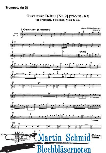 Artikelbild 3 des Artikels “Ouverture D-Dur Nr.2 (TWV 55:D7) (Trompete.2Violinen.Viola.Bc) “