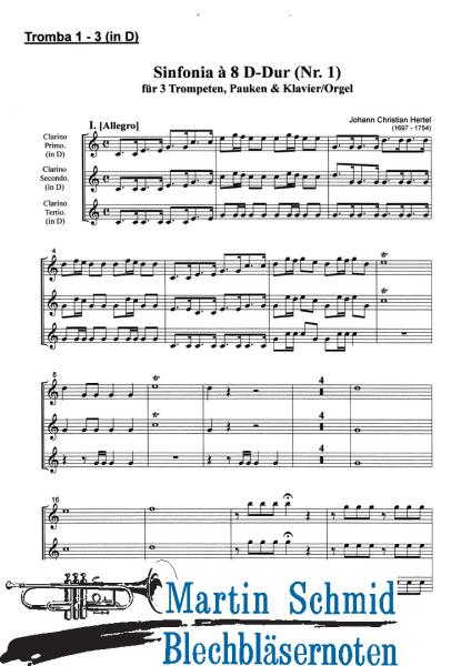 Product image 3 of the product “Sinfonia à 8 D-Dur (Nr.1)(3Trompeten.Pauke.Klavier/Orgel) ”