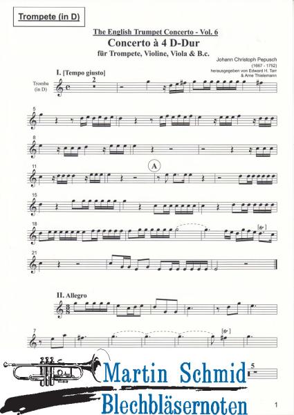 Product image 3 of the product “Concerto à 4 D-Dur (Trompete.Streicher.Bc) (Edward Tarr Collection) ”