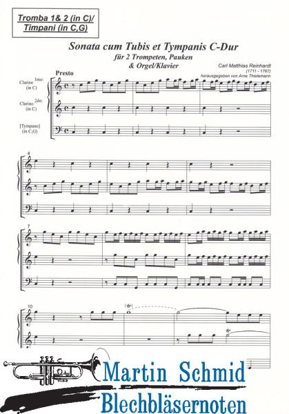 Product image 3 of the product “Sonata cum Tubis et Tympanis C-Dur (2Trompeten.Pauken.Klavier/Orgel) (Collection Arne Thielemann) ”