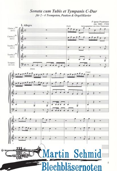 Product image 3 of the product “Sonata cum Tubis et Tympanis C-Dur (2-4 Trompeten.Pauken.Orgel/Klavier) (Collection Arne Thielemann) ”