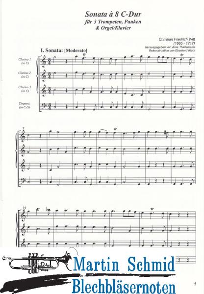 Artikelbild 3 des Artikels “Sonata à 8 C-Dur (3Trompeten.Pauken.Orgel/Klavier) (Collection Arne Thielemann) “