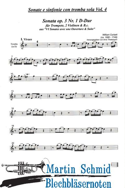 Artikelbild 3 des Artikels “Sonata op.3 Nr.1 D-Dur (Trompete.2Violinen.Bc) (Sonate e sinfonie con tromba sola) (Collection Arne Thielemann) “