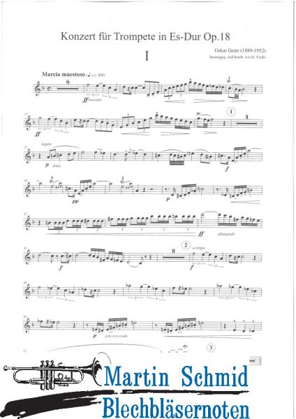 Product image 3 of the product “Konzert für Trompete in Es-Dur Op.18  (Historic Brass Edition) ”